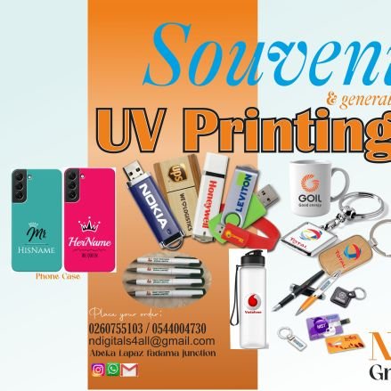 we do general printing, branding and souvenirs .