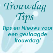 Tips en nieuws voor een geslaagde trouwdag / bruiloft! Volg ons en blijf op de hoogte van alles wat er speelt op het gebied van trouwen!