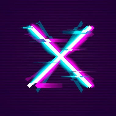 X Neon Glitch