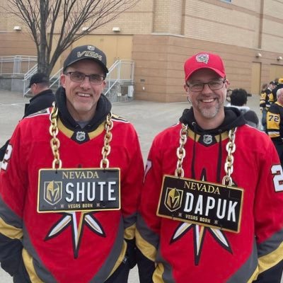 We’re just two crazy hockey fans that love our Golden Knights and like to make fans smile!