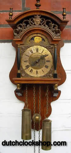 dutchclockshop's profile picture. Web shop sale of traditional vintage antique style weight driven wall clocks with moonphase. Sallander or Sallandse and Zaandam or Zaanse clocks from Holland