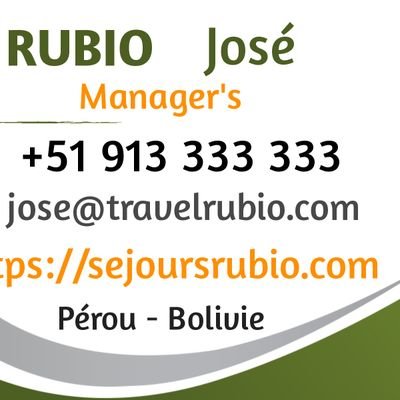 Tour opérateur péruvien qui offre ses services touristiques Pérou, Bolivie.

https://t.co/RZVNWKxTNF

Devis GRATUIT

+51 913 333 333