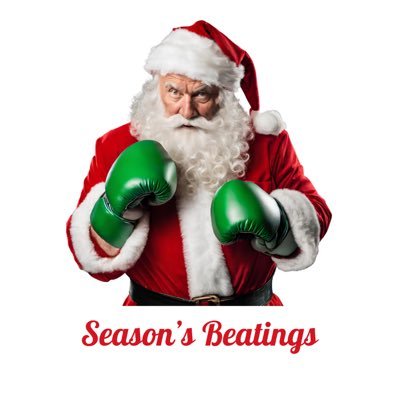 Santa & Mrs. Claus wish you “Season’s Beatings!” 100% US T-shirts, cozy hoodies & additional merch are the perfect gift for any fight fan. #BFCM deals!
