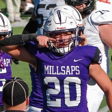 Millsaps College Football// Line Backer and Long Snapper #20 height-6’0” weight-205 power