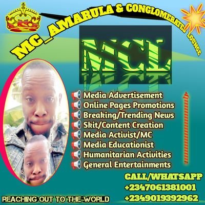 Official Twitter page of MC_AMARULA 🔥 (A.K.A. mc_amarula & Conglomerates )

🌴 CONTENT CREATOR, COMEDIAN, 
MEDIA ADVERTISER , ARTIST PROMOTION 🌴🌴🌴