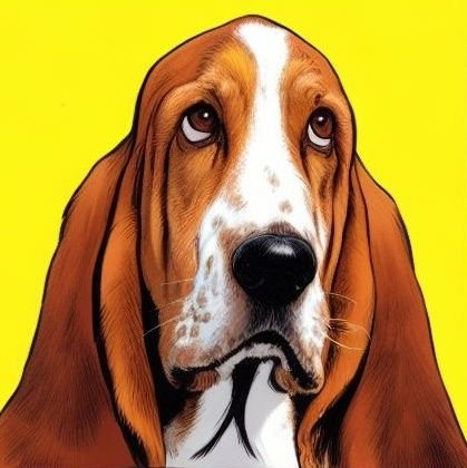 A comic series, exclusively generated by an Artificial Intelligence using Bing's Image Creator, has been meticulously crafted to commemorate the Basset Hound