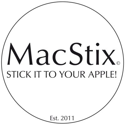 Glowing stickers to personalize your MacBook. Stick it to your Apple!