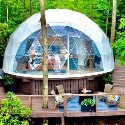 2-30’ Geodesic Domes on 30 acres in Sautee Nacoochee, GA. 706 square foot glamping domes!