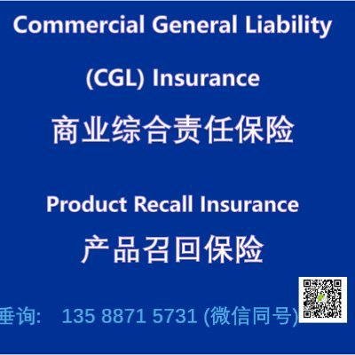 出口产品责任保险PLI(productsliability insurance)&召回保险(Products Recall)全球500强外资保险公司,欢迎询价请联络我们:QQ:931721331手机:135-8871-5731(微信同号)孙先生