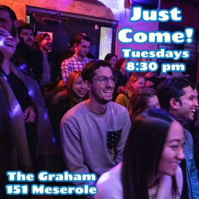 Free comedy show Tuesdays @ The Graham in East Williamsburg 💦 
hosts @NolaweeMengist @ColleenGenevie4 & @kendall_farrell