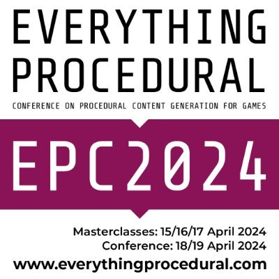 Official twitter account of the Everything Procedural event on procedural content generation for games. #everythingproc