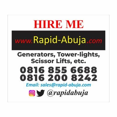 Welcome to Rapid Event services Abuja ,your trusted source for backup power solutions,we offer wide range of services 

visit us today https://www.rapid-abuja.c