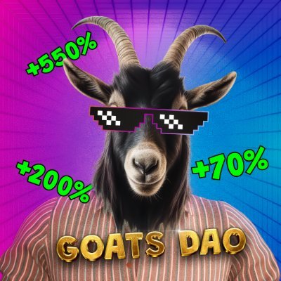 goatsdaox's profile picture. DAO that invests in MEME tokens and pay dividends every 2 weeks 🐸🐶💎 #GOATSDAO $GOATS