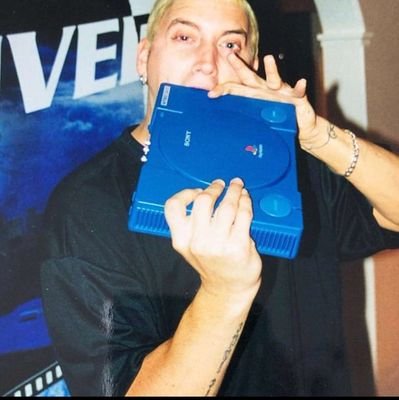 Eminem eating a PS1