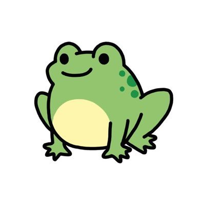 a happy little green frog