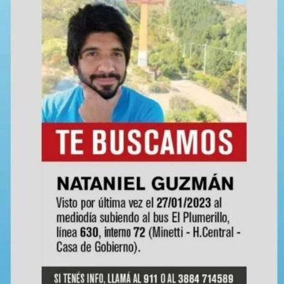Busco a mi hijo Nataniel Guzman , desaparecido en democracia el 27/01/2023 en Las Heras, Mendoza