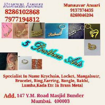 we are manufacturer of customized Name pendant and rakhi in brass metal.