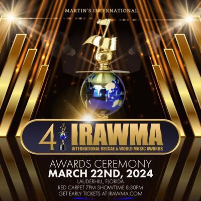 Official X of the International Reggae & World Music Awards. The 41st IRAWMA will be Friday, March 22, 2024 Fort Lauderdale, FL To VOTE visit https://t.co/M7z7tr73aH.