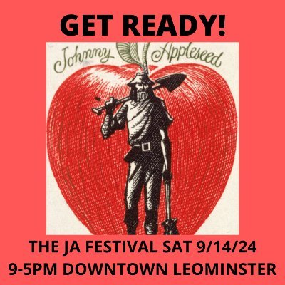 Twitter Account for the Annual Johnny Appleseed Arts & Cultural Festival in Leominster, MA News and Updates #JAFESTIVAL #JOHNNYAPPLESEED Festival 9/23/23 9-5pm