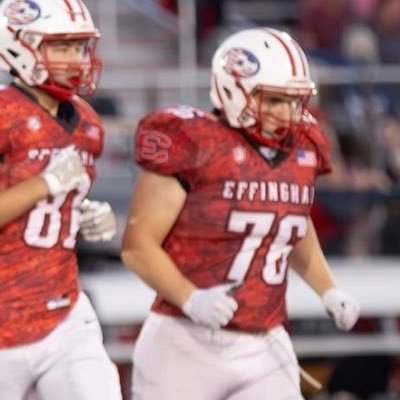 | OL | 6’1 | 260 | 2025 Effingham High School | Head Coach Brett Hefner #(217) 246-2953 | Bench-315 ,Squat 405 ,Clean 285, Deadlift-485