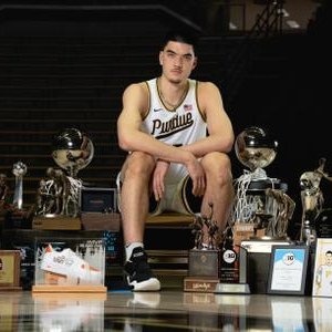 Career Stat Tracker for Purdue Center Zach Edey, 2023 Naismith College Player of the Year and Wooden Award Winner.