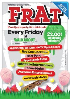 FratFriday's profile picture. Leicester's Best Value Friday Night - ALL Drinks £2.00 ALL Night*
Every Friday night @ Walkabout Leicester.

*with Boomerang Card