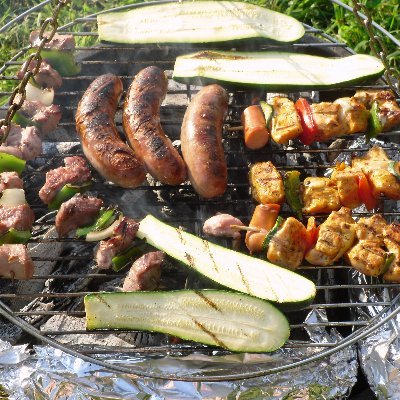 The guy on the patio, killin' it with the BBQ. It'll be ready when it's ready.