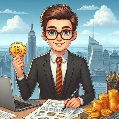 ambitious young professional, working in the field of cryptocurrencies.