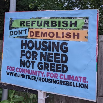 Central Hill an example of the modern suburb.   Join us to fight estate demolitions.  They disrupt communities, damage the environment & do not house homeless.