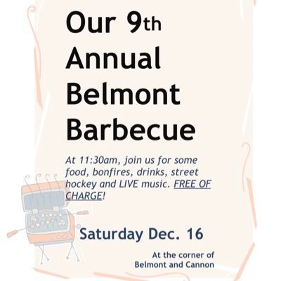 Every year, the Saturday before Christmas. Free BBQ on the corner of Cannon and Belmont. Next Event: Saturday, December 14 2024. God willing🙏🏼