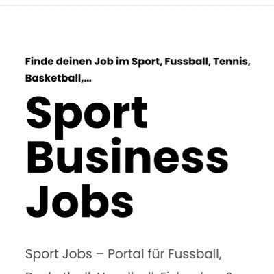 Jobs im Sportbusiness! Sportbusiness Jobs around the world..Deutschland, Österreich & Schweiz! Folge uns für deinen Traumjob im Sportbusiness ⚽️🎾🏀🏈🏒⛳️📝💻