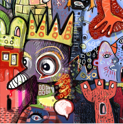 The collaborative artist dou of Fabric Lenny and Jonathan Grauel weaving visual narratives with line and color.