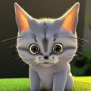 Animas3D AI-generated chaton tout mignon 可爱的小灰猫 （https://t.co/7N2MSYrbWU）