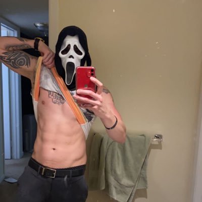 fitness tatted mask guy