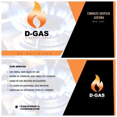 Am into sales of gas accessories, repair of table and standing cooker, cylinder refurbishing and painting, repair of any gas related accessories and many more..