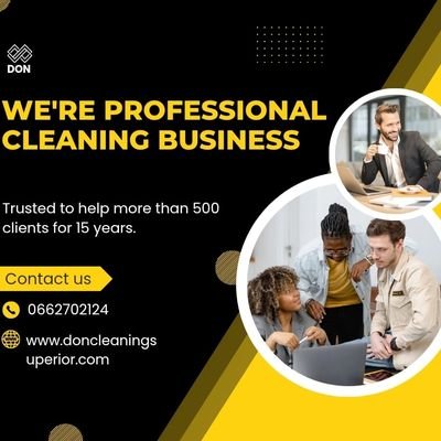 I'm A Entrepreneur
Owner of Don cleaning superior
For booking App 0662702124
Or check page Don Cleaning superior 1st