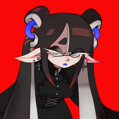 a member of #yokoandthegoldbazookas🥀 20 🥀 she/they 🥀 that one neurodivergent goth inkling 🥀 pfp: @tripledip_