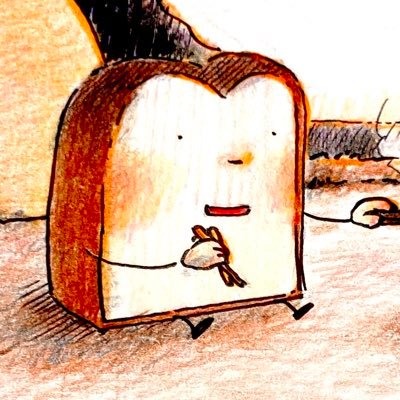 やあ、食パンです。見つけてくれて、ありがとう。Hello! I’m a slice of bread. I’m happy to see you.