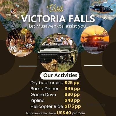 Accommodation and activities in Victoria falls.