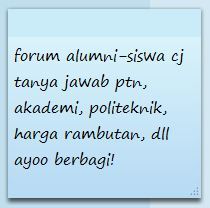 sman2srgYAWN's profile picture. tanya jawab (PTN/S, Akademi, Politeknik, UN, SNMPTN, PMB, dll) siswa smanda - alumni cj.
Jangan malu nanya, jangan males jawab
[unofficial]