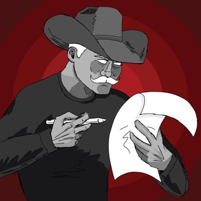 The illustrator in a cowboy hat -- dm for art commissions