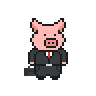 a little pig in a business suit.