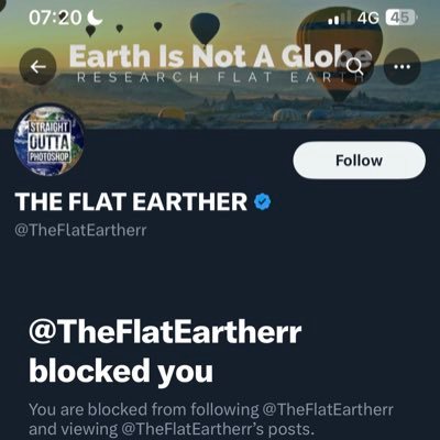 Got blocked by two flat earthers