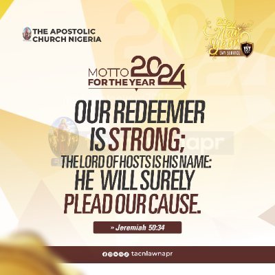 The Apostolic Church Nigeria is a Pentecostal Christian denomination in Nigeria with its national headquarters at Olorunda Ketu, Lagos and international HQ