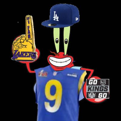 I only care about the real teams of LA (Rams, Dodgers, Lakers, Kings, UCLA Football). I love metal and gaming. 
 
#LetsGoDodgers #Ramshouse #Lakeshow #GoKingsGo