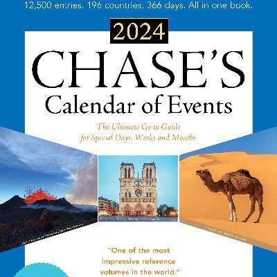 Since 1957, Chase’s is the go-to guide to special events, holidays, anniversaries, landmarks, phenomena & birthdays around the world. https://t.co/zbYiHcVQXG