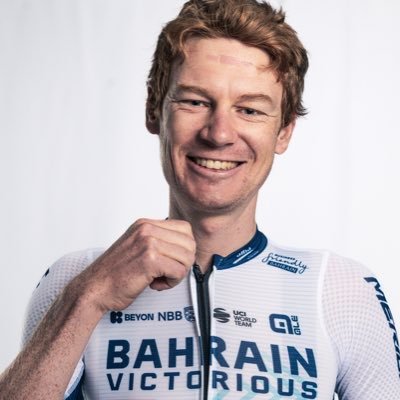 Cyclist riding for Bahrain Victorious