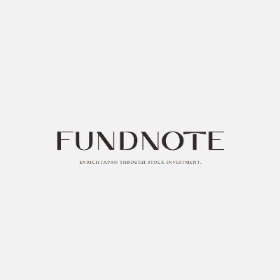 fundnote株式会社公式Twitterです。
ご質問などはウェブサイトのお問い合わせよりお寄せください。