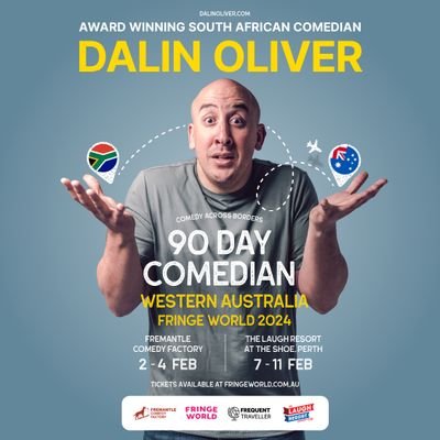 I'll be performing my award winning one man show, 90 Day Comedian, at KKNK Festival in Oudtshoorn from 27 - 31 March 🎫 ⬇️
