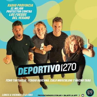 Programa Deportivo Radio Provincia de Bs As🎙️  @fenotartaglia @sergioravenna  @NachoTara @ivanarg y gran equipo ⏰ 13 a 15 por AM 1270 

📲221- 614 4932